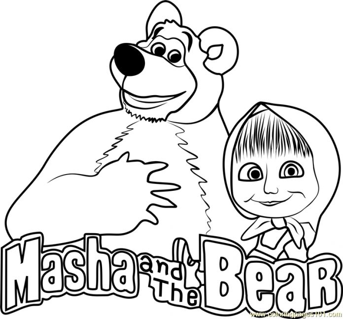 Free masha and bear coloring pages for kids printable