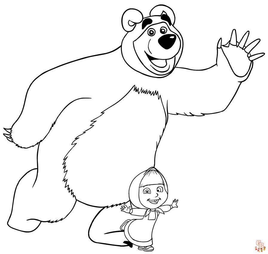 Get creative with masha coloring pages