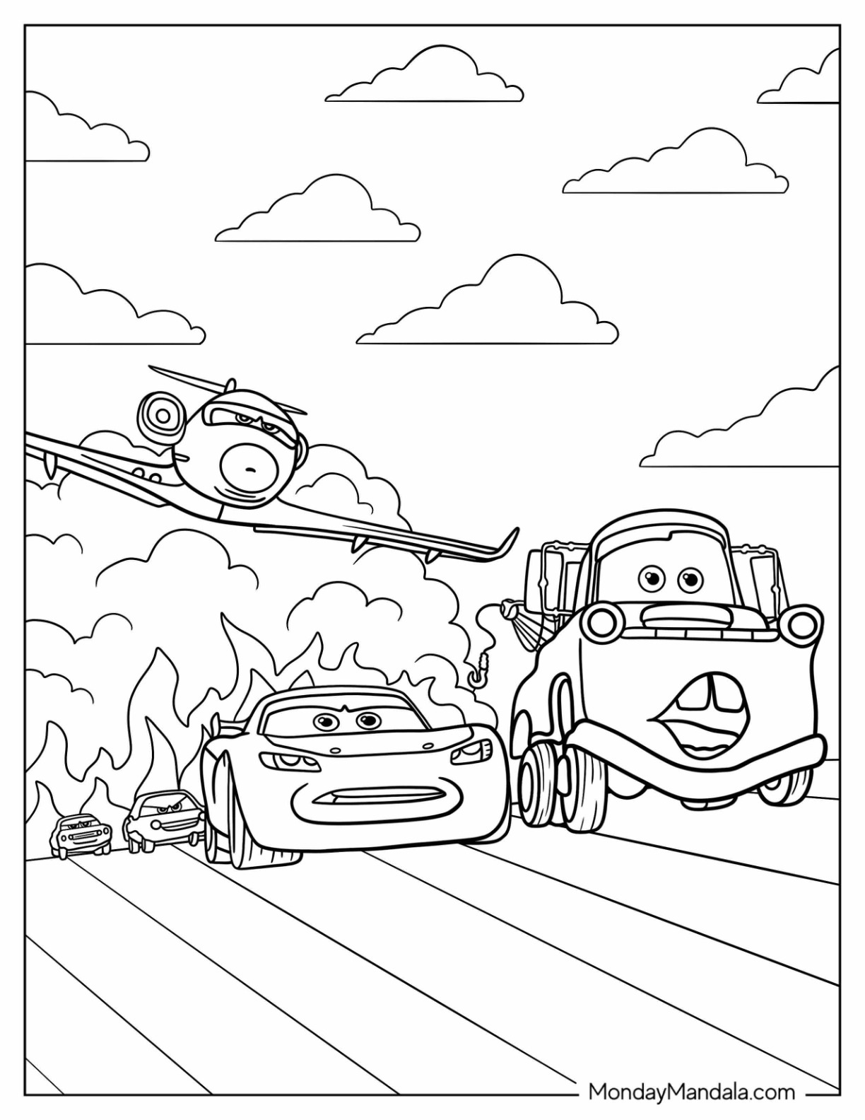 Disney cars coloring pages free pdf printables