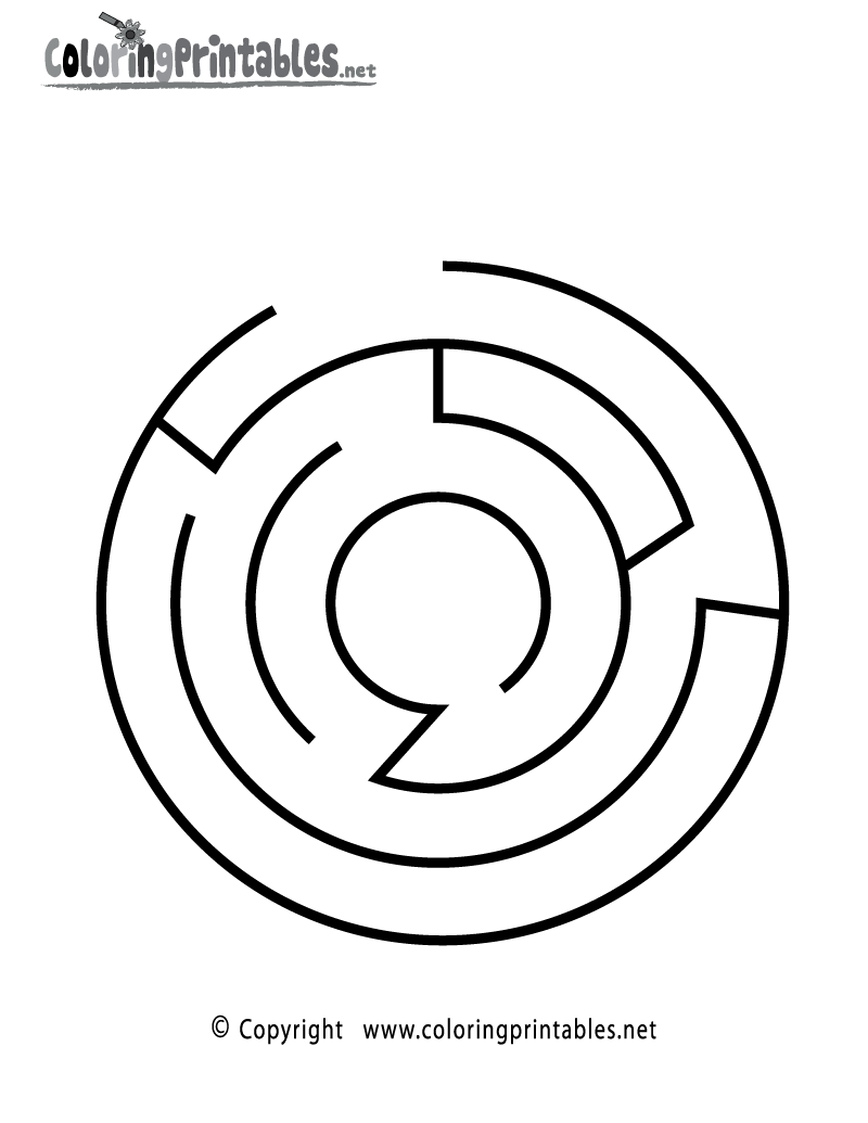 Free maze coloring page