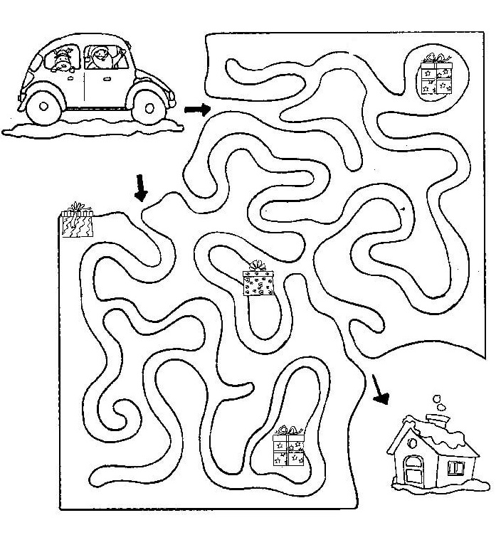 Christmas mazes coloring pages â cristina is painting