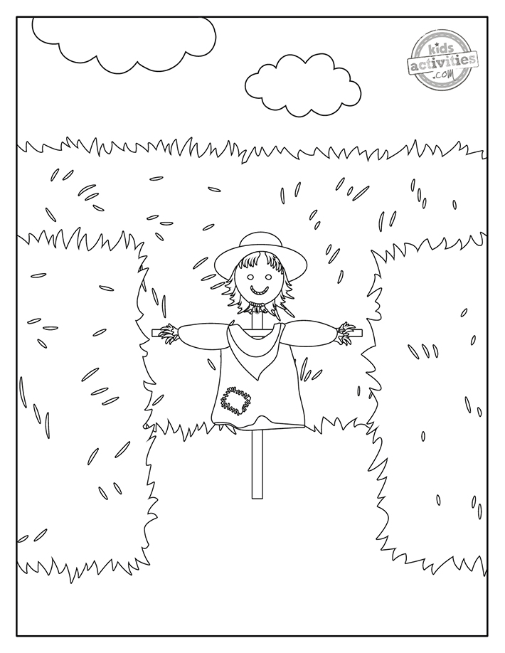 Printable autumn hay maze coloring pages kids activities blog