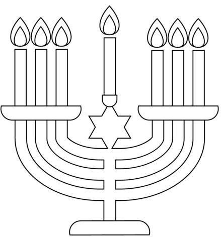 Menorah coloring page free printable coloring pages