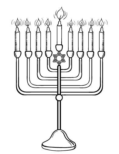 Free menorah coloring page