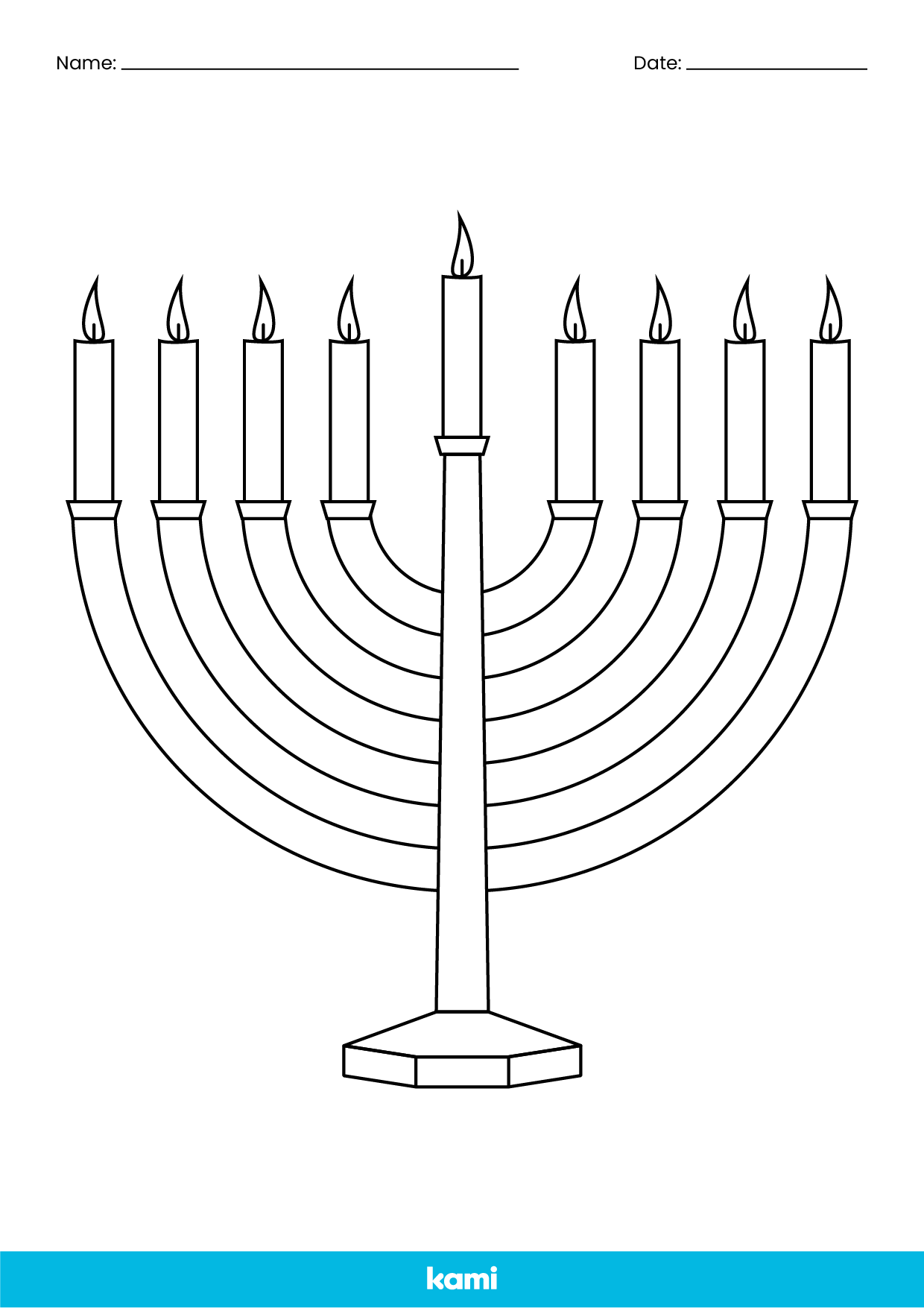 Hanukkah menorah coloring sheet for teachers perfect for grades st nd k pre k other classroom resources kami library