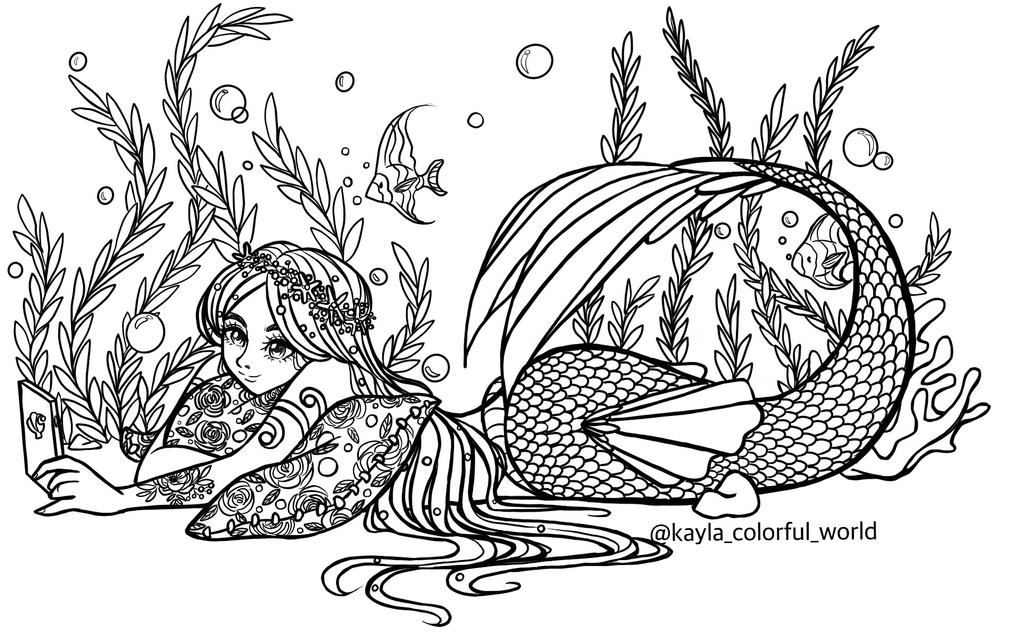 Mermaid coloring page by kirrakashawn on