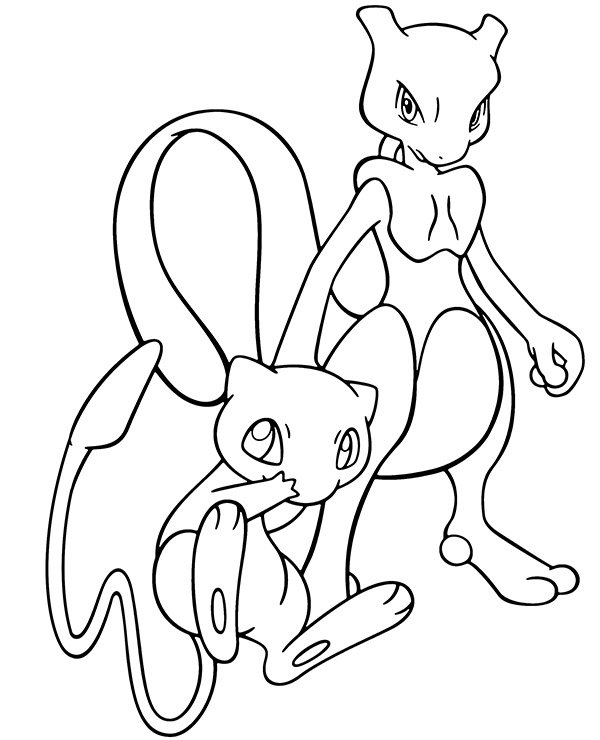 Pokemon coloring page sheet mew