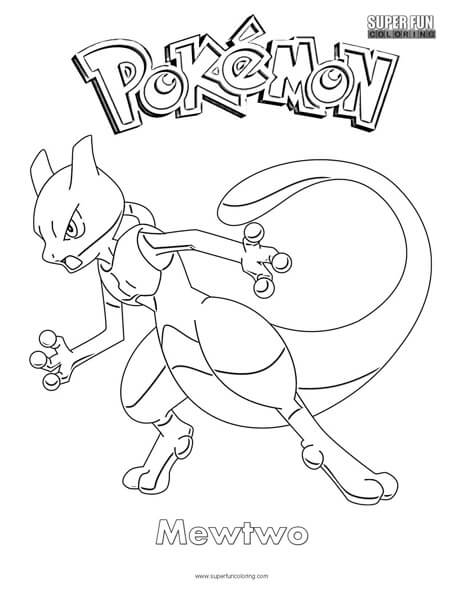 Pokãmon mewtwo coloring page