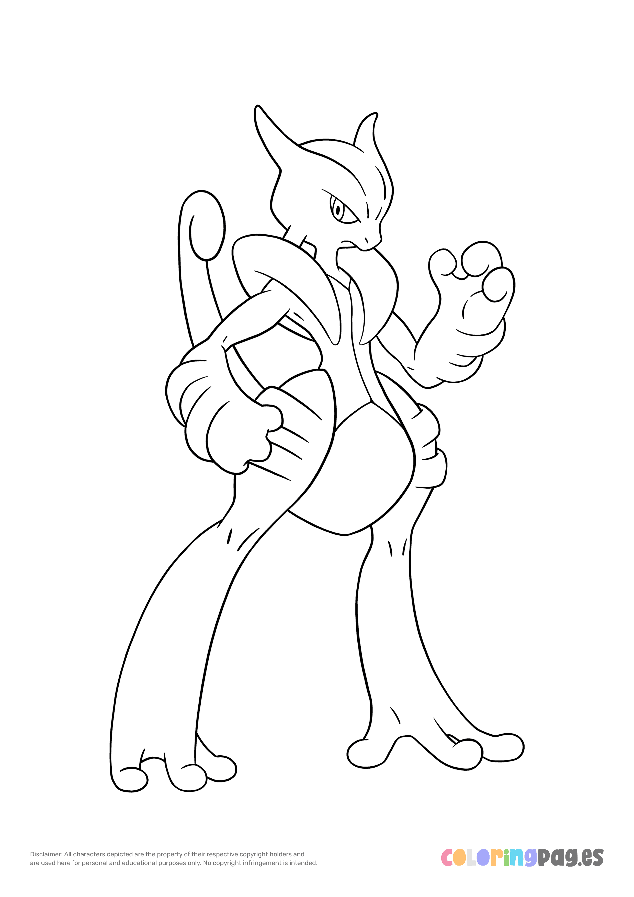 Mega mewtwo x coloring page