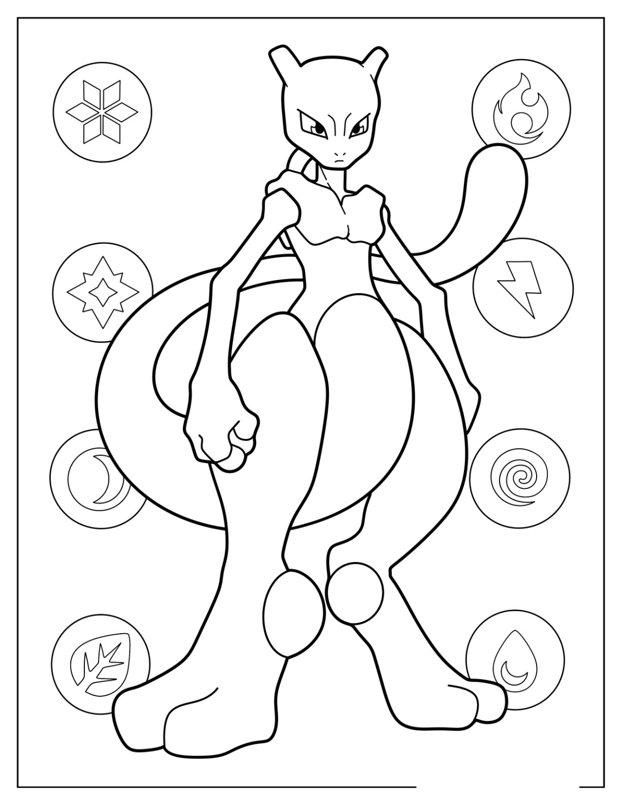 Mewtwo coloring pages by coloringpageswk on