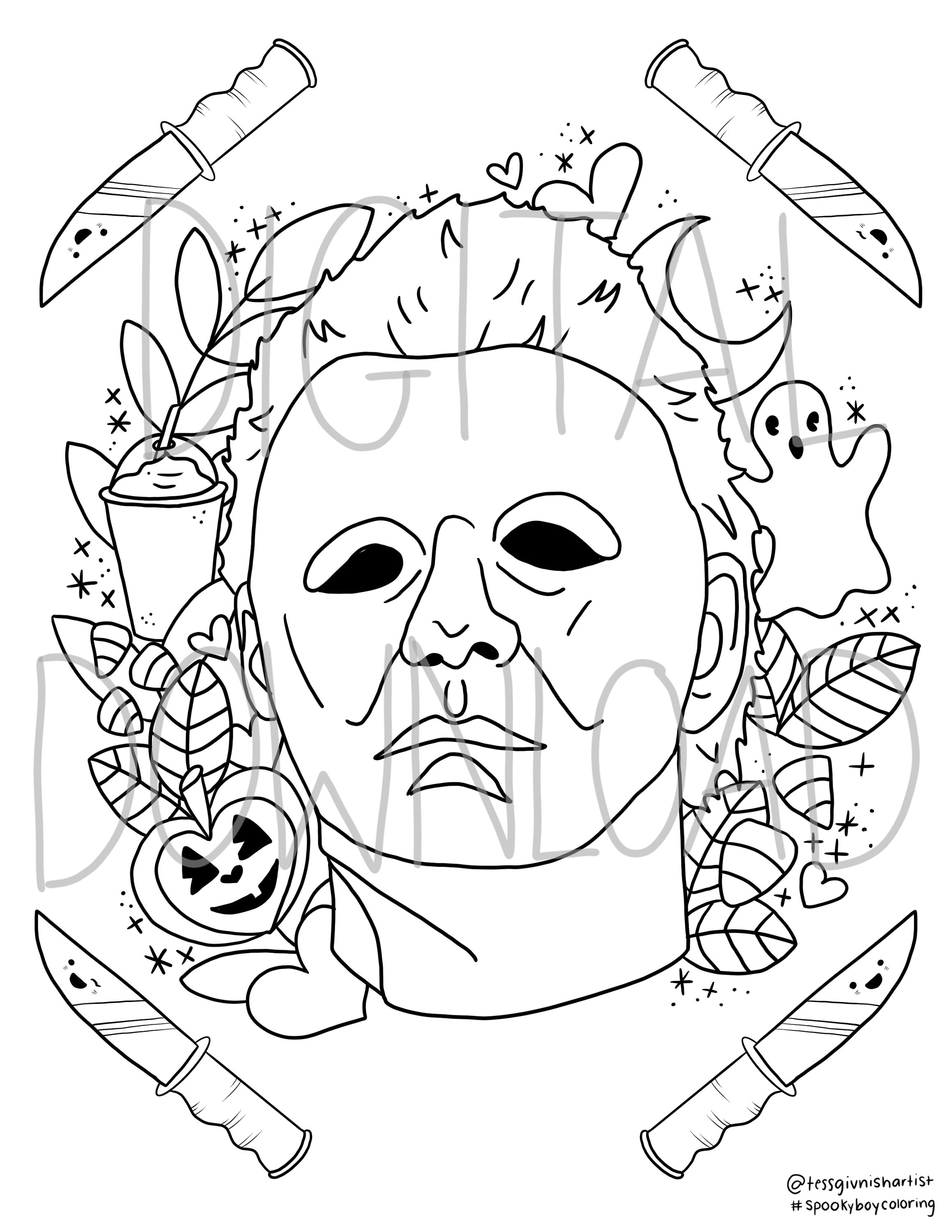 Michael myers coloring sheet