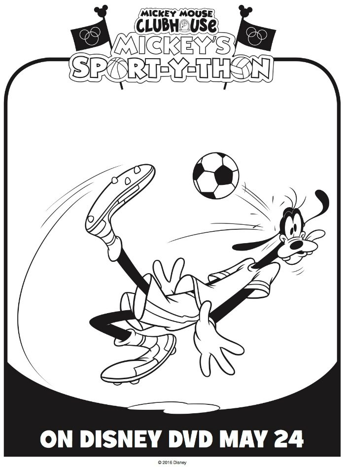 Mickey mouse clubhouse goofy soccer coloring page