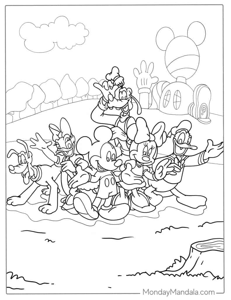 Mickey mouse coloring pages free pdf printables