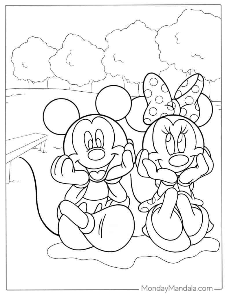 Minnie mouse coloring pages free pdf printables