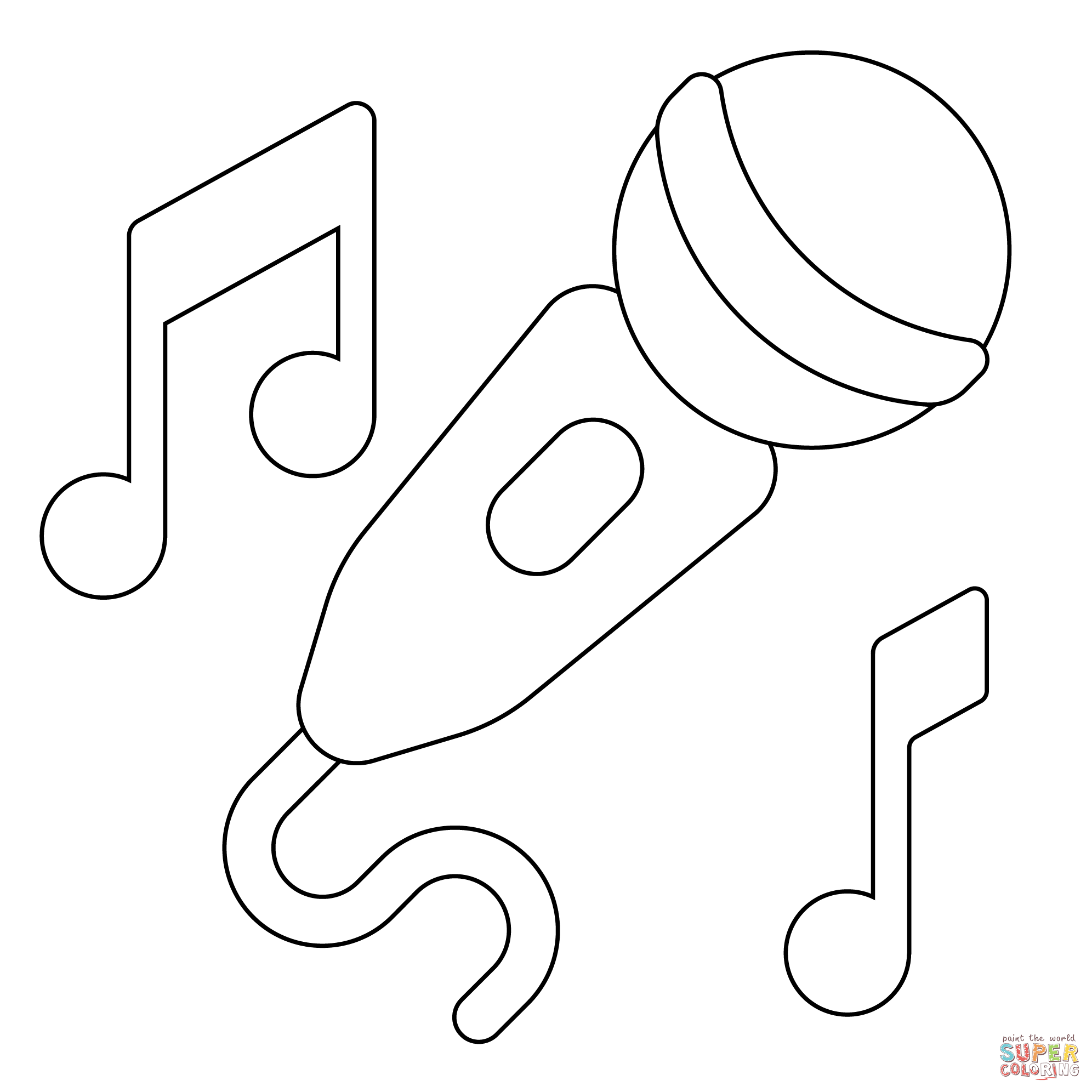 Microphone emoji coloring page free printable coloring pages