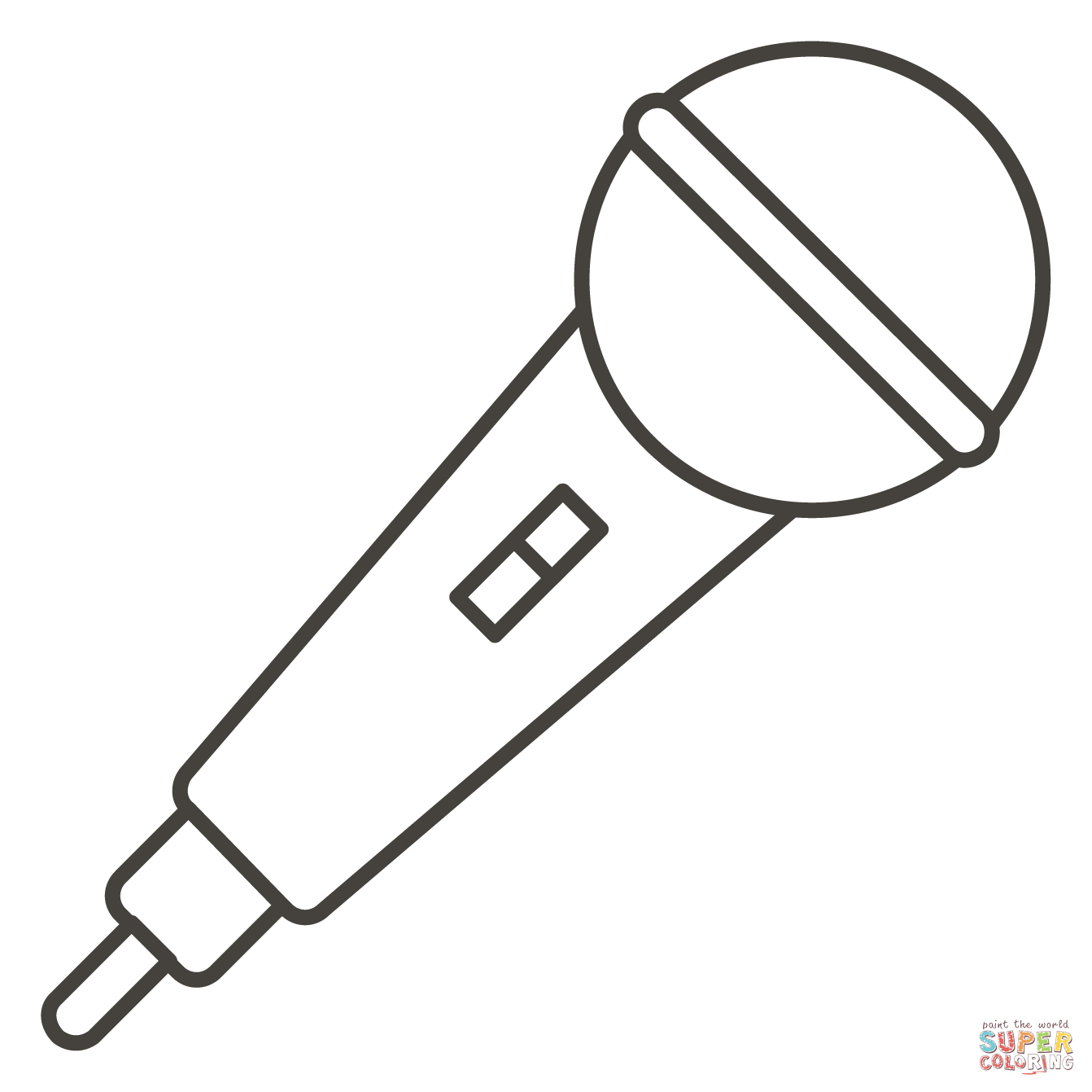 Microphone coloring page free printable coloring pages