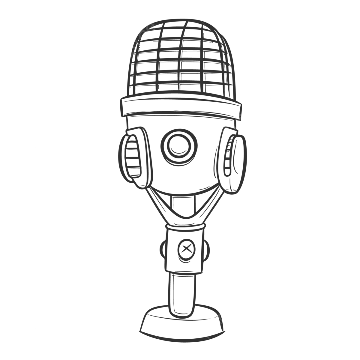 Coloring page illustration for the microphone outline sketch drawing vector microphone drawing microphone outline microphone sketch png and vector with transparent background for free download