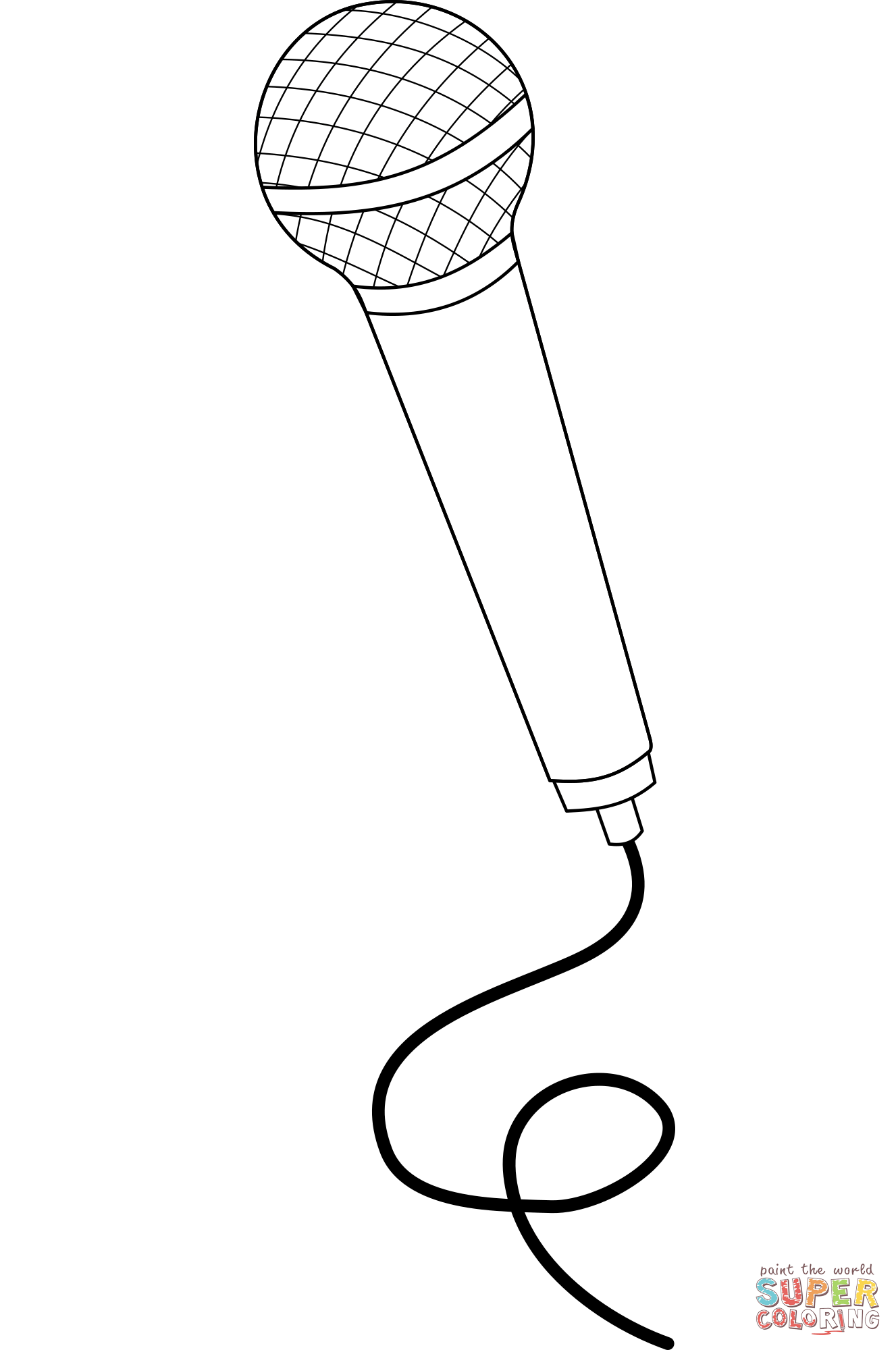 Microphone coloring page free printable coloring pages