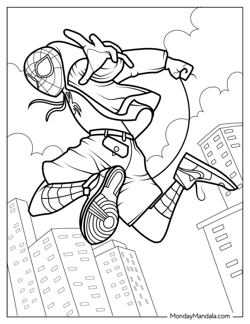 Miles morales coloring pages free pdf printables coloring pages spiderman coloring coloring books