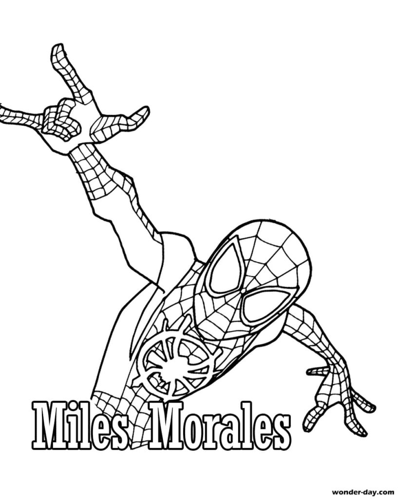 Miles morales coloring pages printable for free download