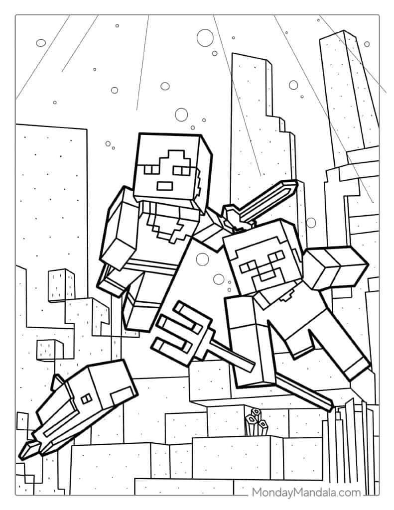 Minecraft coloring pages free pdf printables