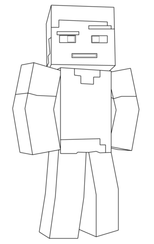 Minecraft steve coloring page free printable coloring pages