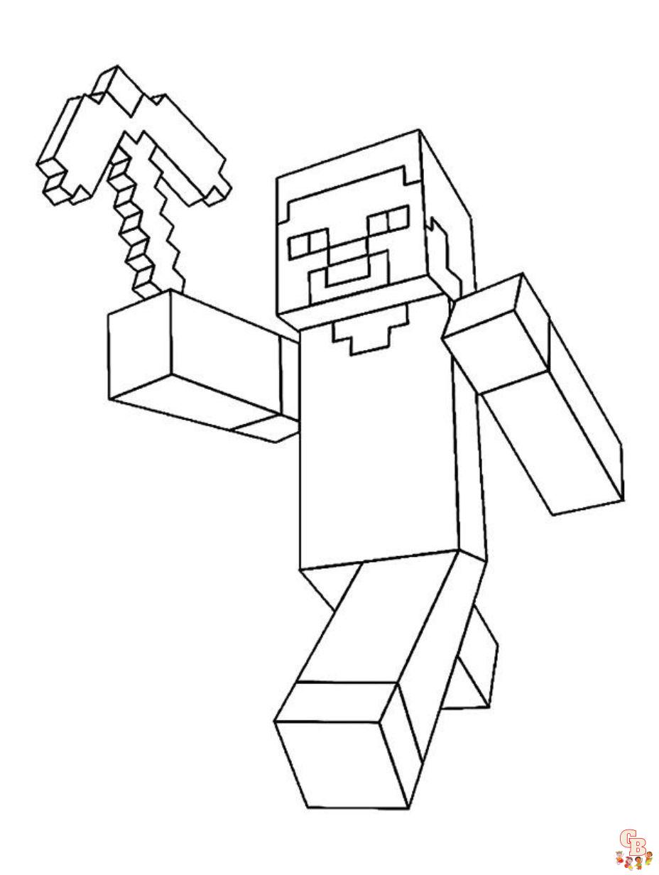 Minecraft coloring pages free printable for kids and adults