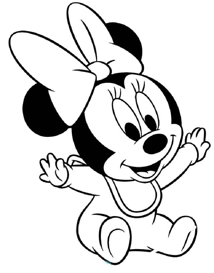 Baby minnie mouse coloring pages cute style educative printable minnie mouse coloring pages minnie mouse drawing cartoon coloring pages