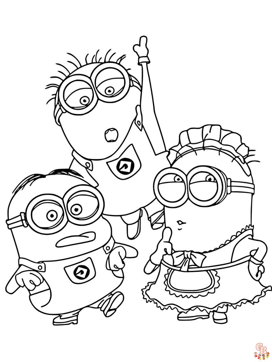 Minions coloring pages free printable sheets for kids