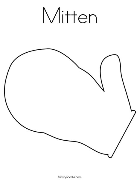 Mitten coloring page