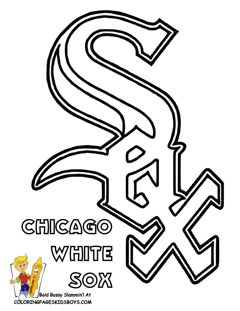 Big boss baseball coloring sheet american league teams free baseball coloring pages white sox logo coloring pages