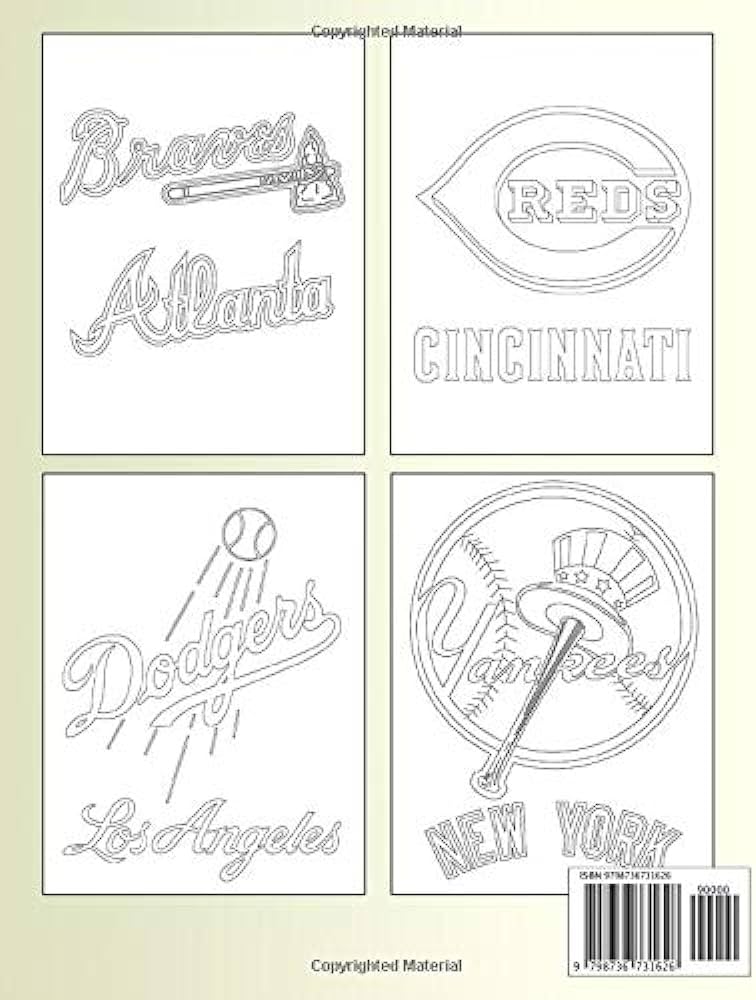 Sporty color mlb team logo coloring page a coloring book featuring mlb team logo high quality images for all ages by