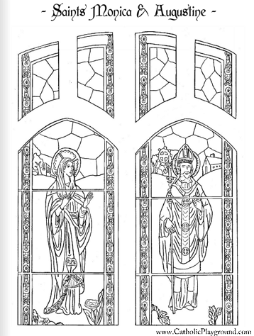 Saints monica and augustine coloring page august th and th â catholic playground