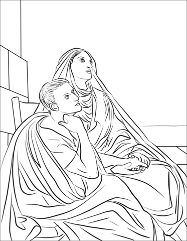 Saint augustine and saint monica coloring page free printable coloring pages