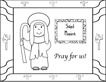 Saint monica mini book and coloring page by miss ps prek pups tpt