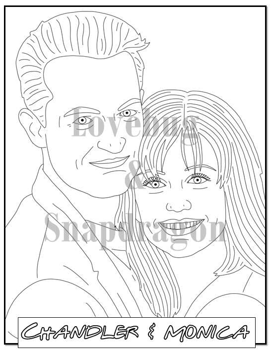 Chandler and monica from friends by pi