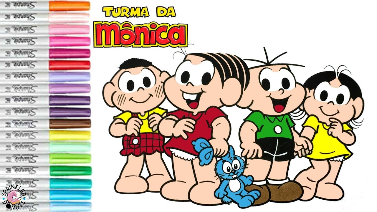 Turma da monica coloring book page monicas gang colouring page sprinkled donuts