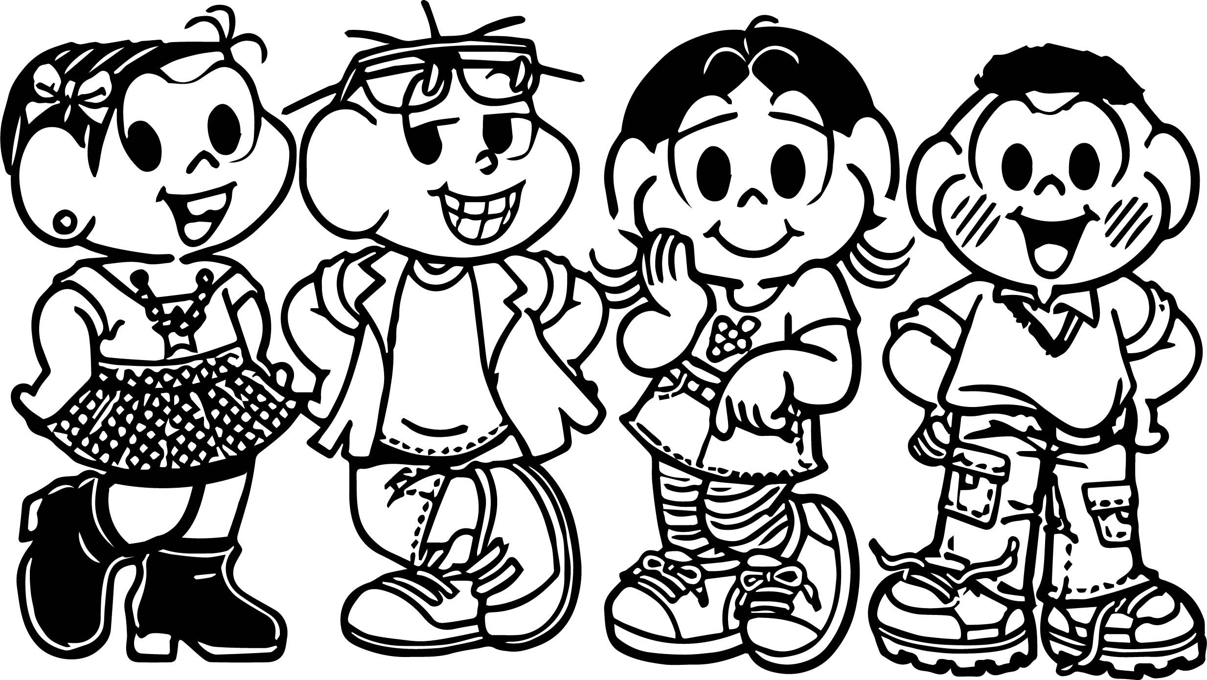 Nice prints original shows unusual playing turma da monica coloring page