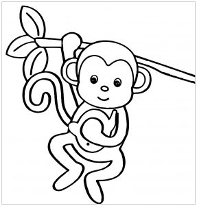 Monkey image to download and color