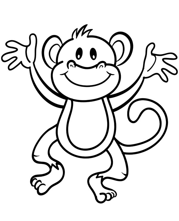 Animal monkey coloring page