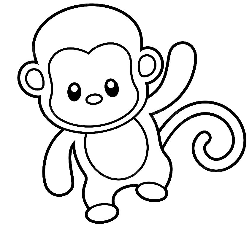 Monkey coloring pages printable for free download