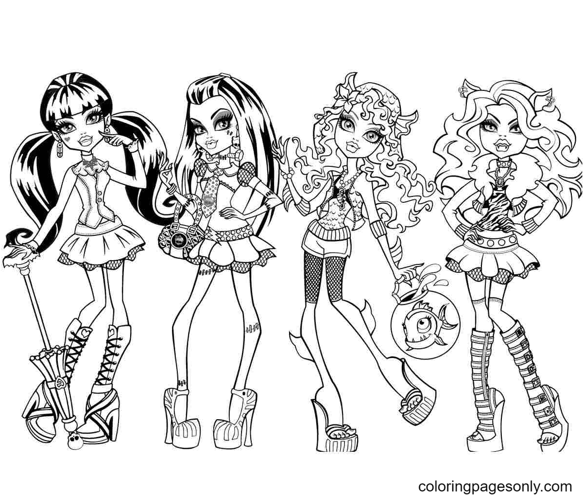 Monster high coloring pages printable for free download