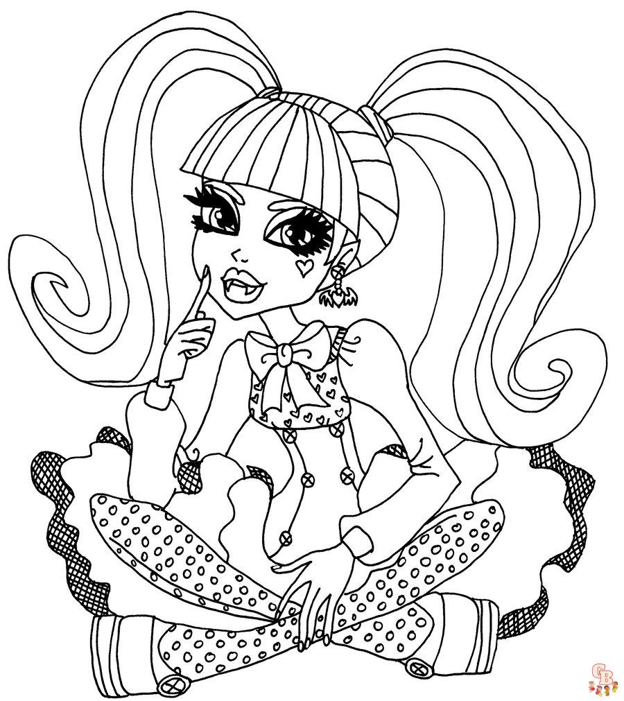 Monster high coloring pages for kids