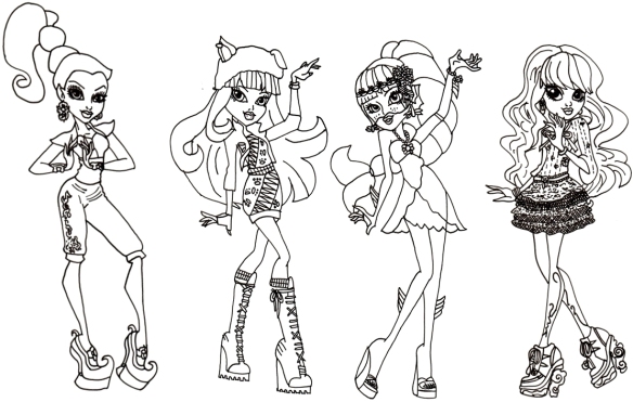 Monster high coloring pages for girls printable downloadable