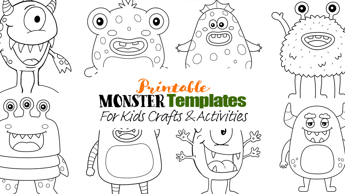 Printable monster templates for kids activities and crafts