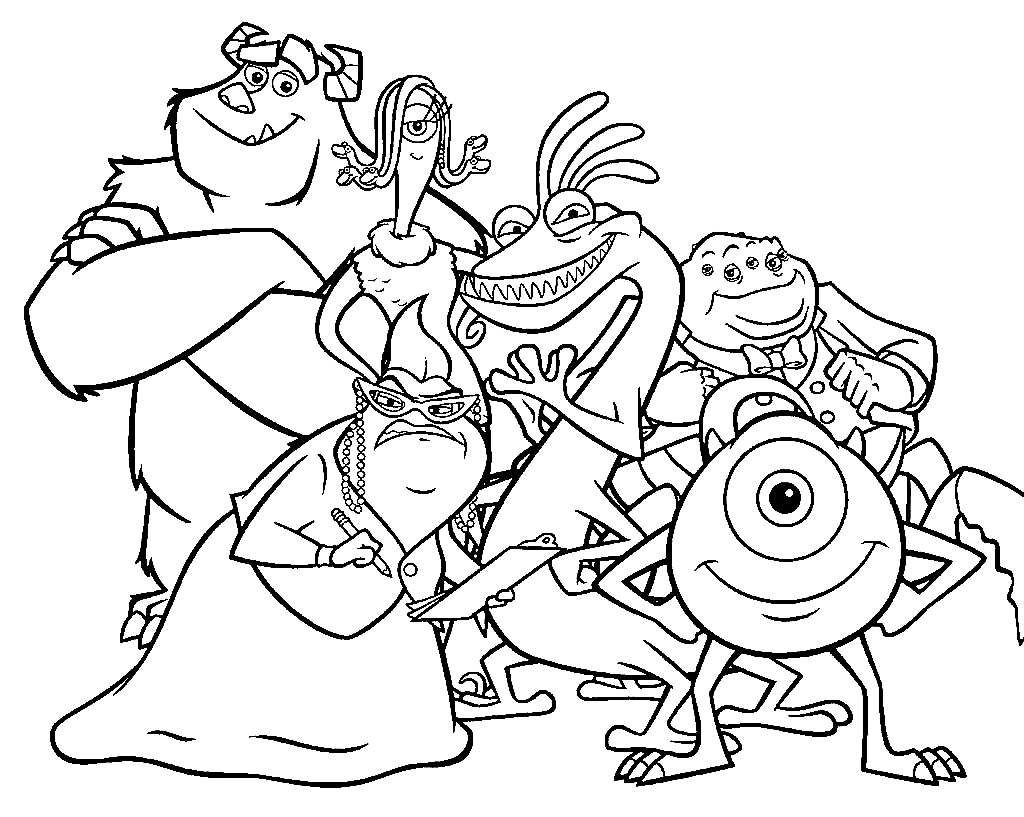 Monsters inc coloring pages printable for free download