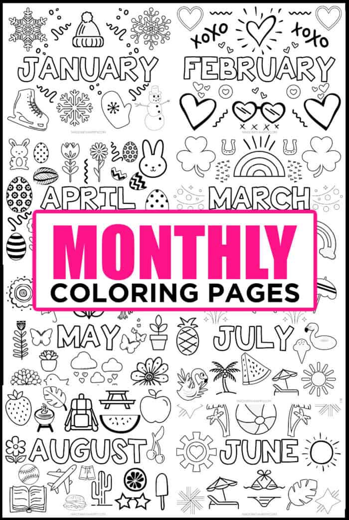 Months of the year coloring pages