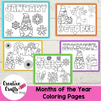 Months of the year coloring pages