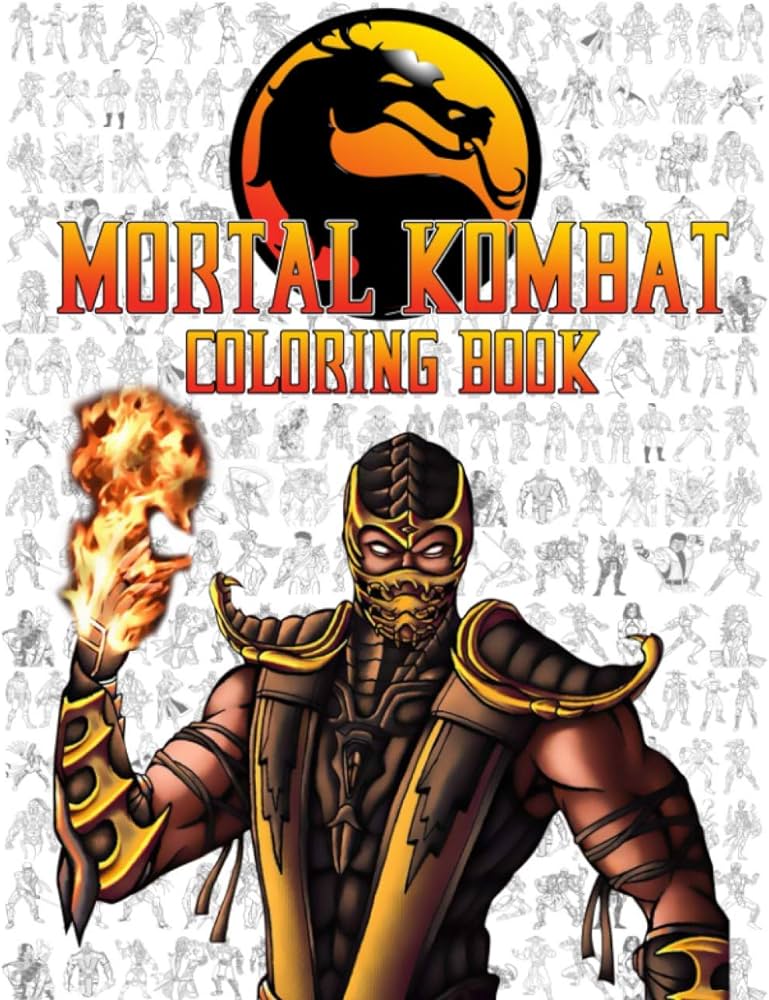 Mortal kombat coloring book over coloring pages to develop creativity and kick back through illustrations about iconic scenes characters for kids and adults books