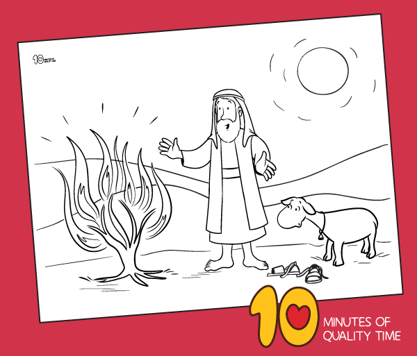 Moses and the burning bush â bible coloring pages â minutes of quality time